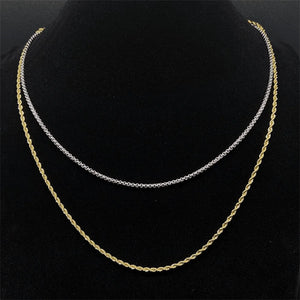 Cuban Chain Punk Hip Hop Twist Necklace Ladies Jewelry Gift