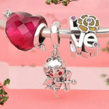 Cupid Family Camera Charm Bead 925 Silver Bracelet DIY Jewelry