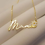 Personalized Daisy Name Necklace Stainless Steel Mothers Gift
