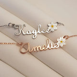 Personalized Daisy Name Necklace Stainless Steel Mothers Gift
