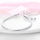Silver Bracelet for Charm Beads Women Fine Jewelry Gift