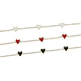 Enamel Heart Charm CZ Tennis Chain Bracelet Bangle For Lover Women