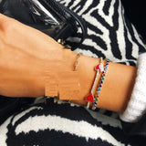 Enamel Heart Charm CZ Tennis Chain Bracelet Bangle For Lover Women