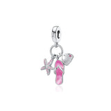 DIY Women Jewelry Cross Turtle Popcorn Dangle Bead Fit Necklace Charms Silver