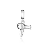 Silver Hair Dryer Pendant Bead for Necklace Charms 925 Bracelet