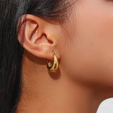 Small Plated Stainless Steel U Shape Hoop Earrings for Women