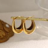 Small Plated Stainless Steel U Shape Hoop Earrings for Women