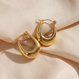 Small Plated Stainless Steel U Shape Hoop Earrings for Women