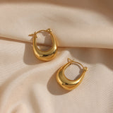 Small Plated Stainless Steel U Shape Hoop Earrings for Women