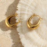 Small Plated Stainless Steel U Shape Hoop Earrings for Women