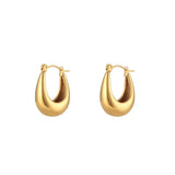 Small Plated Stainless Steel U Shape Hoop Earrings for Women