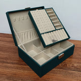 Dark Green High Pu Leather Jewelry Box