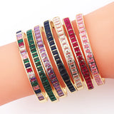 Colorful Rainbow CZ Bangle Bracelet for Women