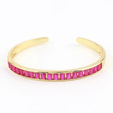 Colorful Rainbow CZ Bangle Bracelet for Women