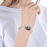 Butterfly Shell Crystal Pearl Bracelet Women's High Jewelry