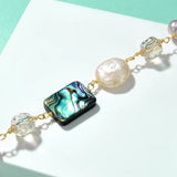 Butterfly Shell Crystal Pearl Bracelet Women's High Jewelry