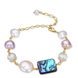 Butterfly Shell Crystal Pearl Bracelet Women's High Jewelry