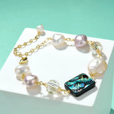 Butterfly Shell Crystal Pearl Bracelet Women's High Jewelry