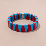 Rainbow Enamel Bracelet Colorful Elastic Bangle Gift