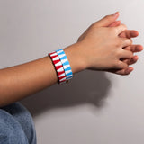 Rainbow Enamel Bracelet Colorful Elastic Bangle Gift