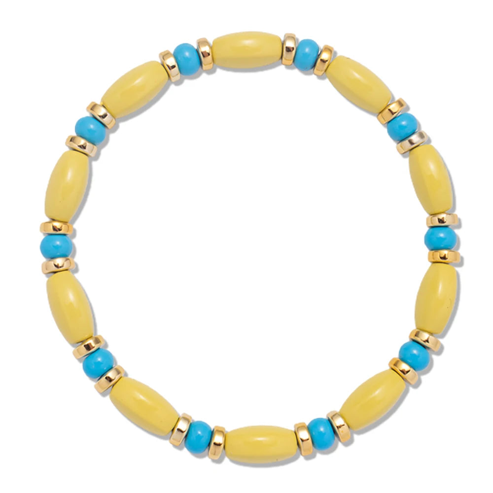 Bohemian Rainbow Beads Bracelets Elastic