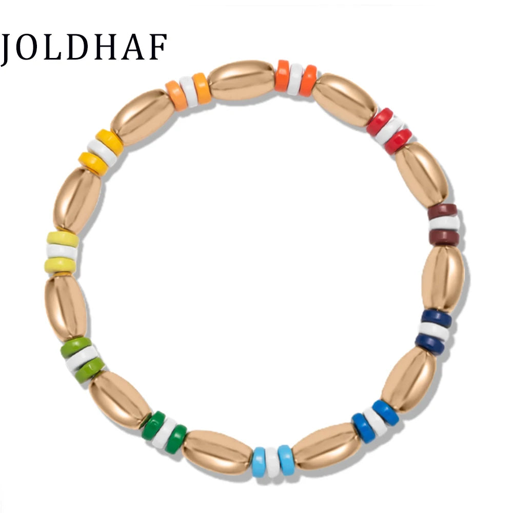 Bohemian Rainbow Beads Bracelets Elastic