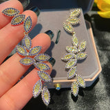 Zirconia Wedding Dangler Earrings 925 Silver