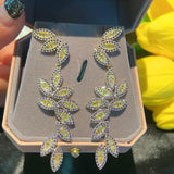 Zirconia Wedding Dangler Earrings 925 Silver
