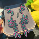 Zirconia Wedding Dangler Earrings 925 Silver