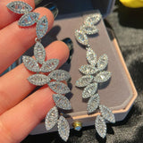 Zirconia Wedding Dangler Earrings 925 Silver