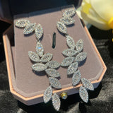 Zirconia Wedding Dangler Earrings 925 Silver
