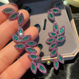 Zirconia Wedding Dangler Earrings 925 Silver