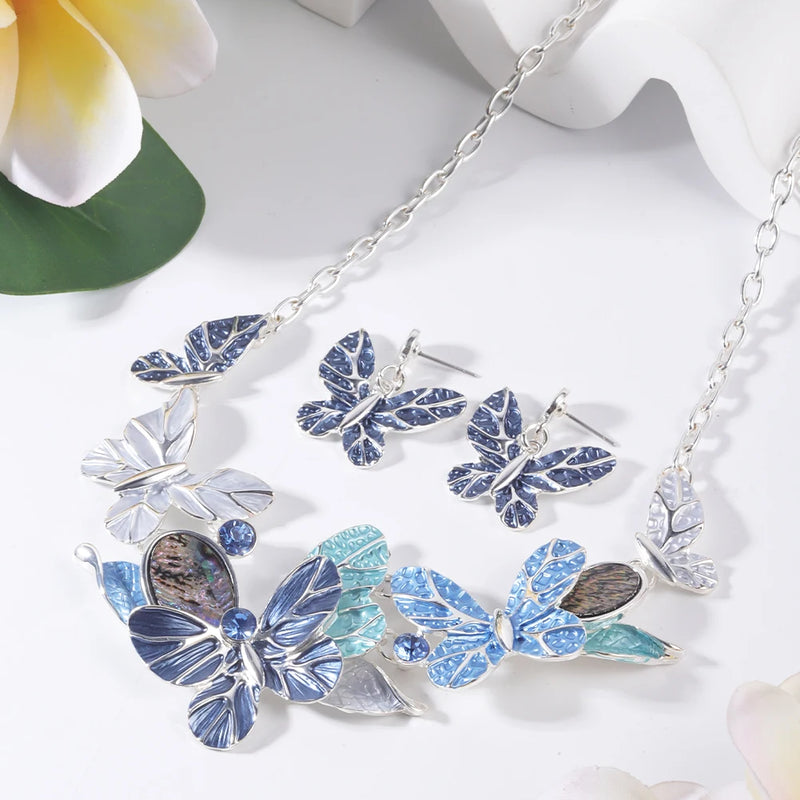 Silver Butterfly Necklaces Ladies Jewelry Gift Choker Women Party Necklace