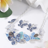 Silver Butterfly Necklaces Ladies Jewelry Gift Choker Women Party Necklace