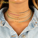 European Women Jewelry 2-Tone CZ Tennis & Paper Clip Necklace