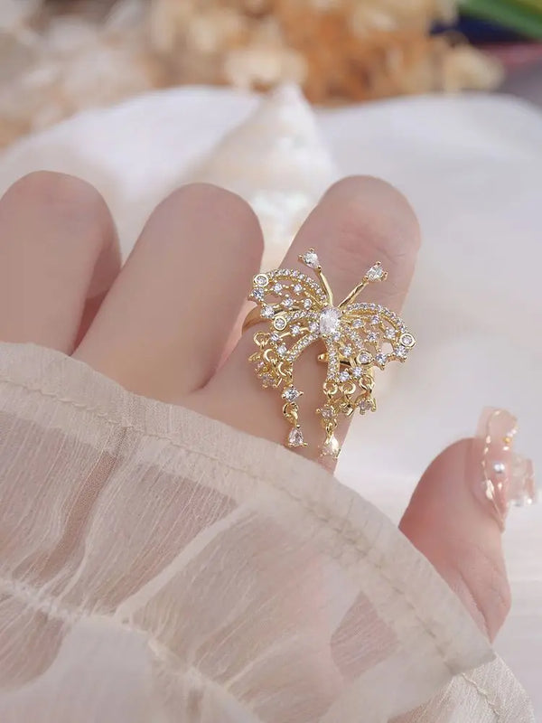 Butterfly Zircon Ring for Women