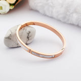 Stainless Steel Bracelet Plated Inlaid Fritillaria Bangle for Women
