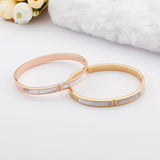 Stainless Steel Bracelet Plated Inlaid Fritillaria Bangle for Women