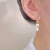 Opals Stone Bamboo Shaped Pendant Earrings Womens Accessories