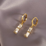 Opals Stone Bamboo Shaped Pendant Earrings Womens Accessories