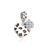 Dinosaur Spider Bead Dog Dangle Charms Bracelet 925 Silver Jewelry