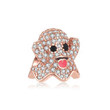 925 Silver Sterling Bead Dog Rose Skull Cake Butterfly Charms Bracelet Jewelry