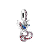 Sterling Silver 925 Rose Heart Padlock Bead for Charms Bracelet Jewelry