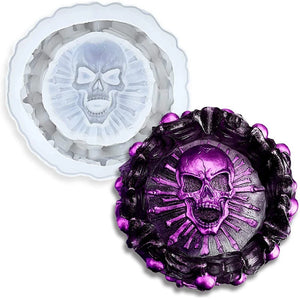 Halloween Skull Ashtray Silicone Mold for Resin Epoxy
