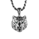 Men's Tiger Head Pendant Necklace Jewelry