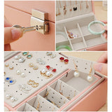 Double-Layer Large Jewelry Box Multi-Function Travel Organizer Jewelry Case