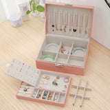 Double-Layer Large Jewelry Box Multi-Function Travel Organizer Jewelry Case