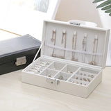 Double-Layer PU Leather Jewelry Box Large Space Jewelry Holder