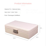 Double-Layer PU Leather Jewelry Box Large Space Jewelry Holder
