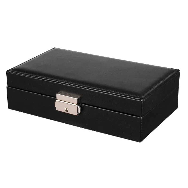Double-Layer PU Leather Jewelry Box Large Space Jewelry Holder